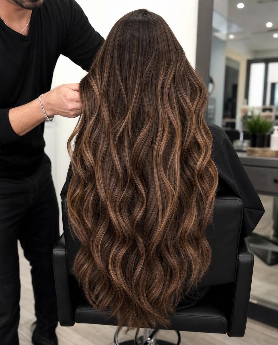 Mechas caramelo em morenas: como usar 7.7 + 8.3