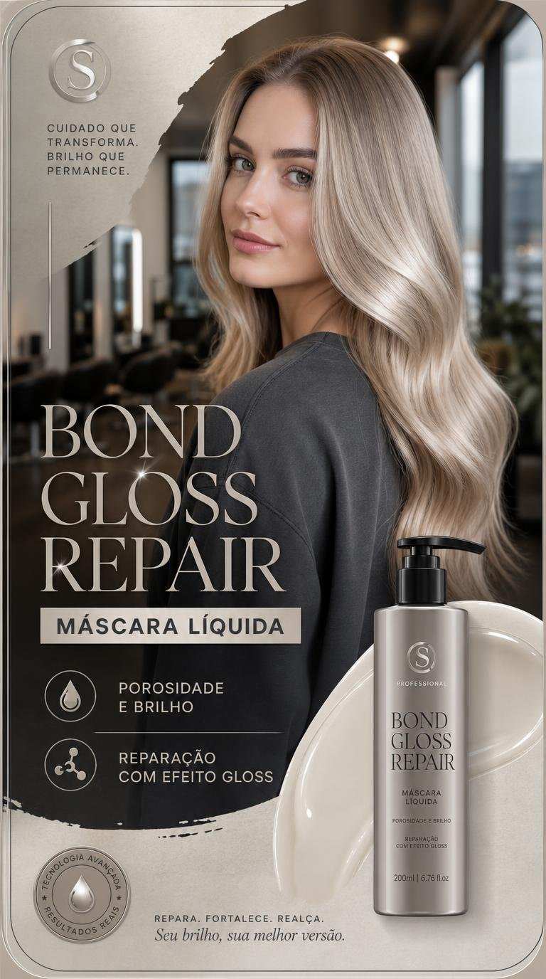 Bond Gloss Repair: máscara líquida para porosidade e brilho