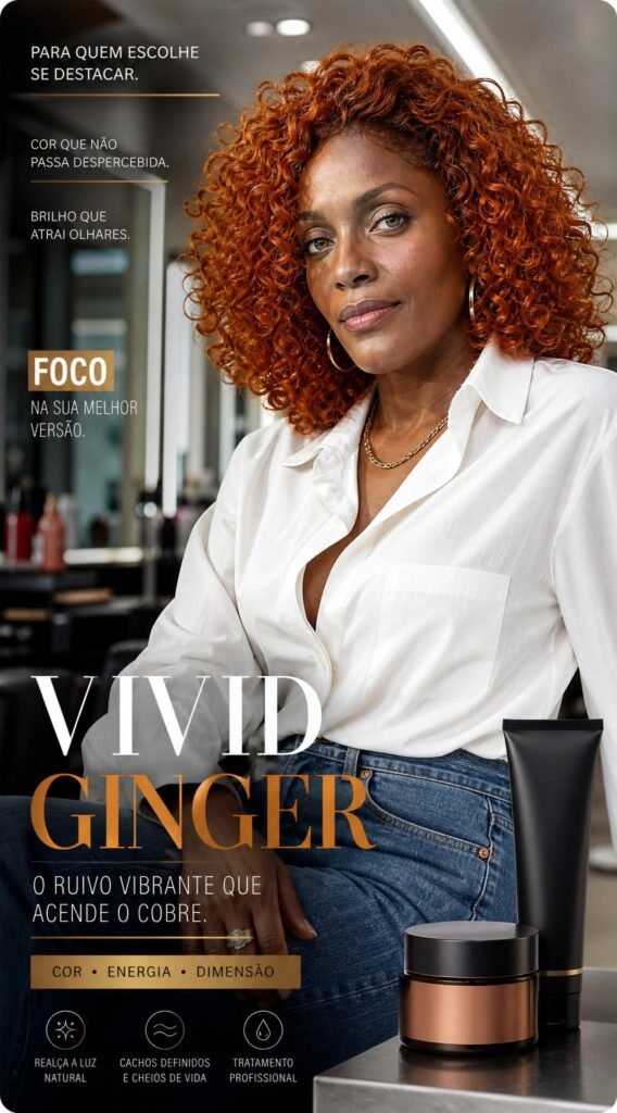 Vivid Ginger: o ruivo vibrante que acende o cobre