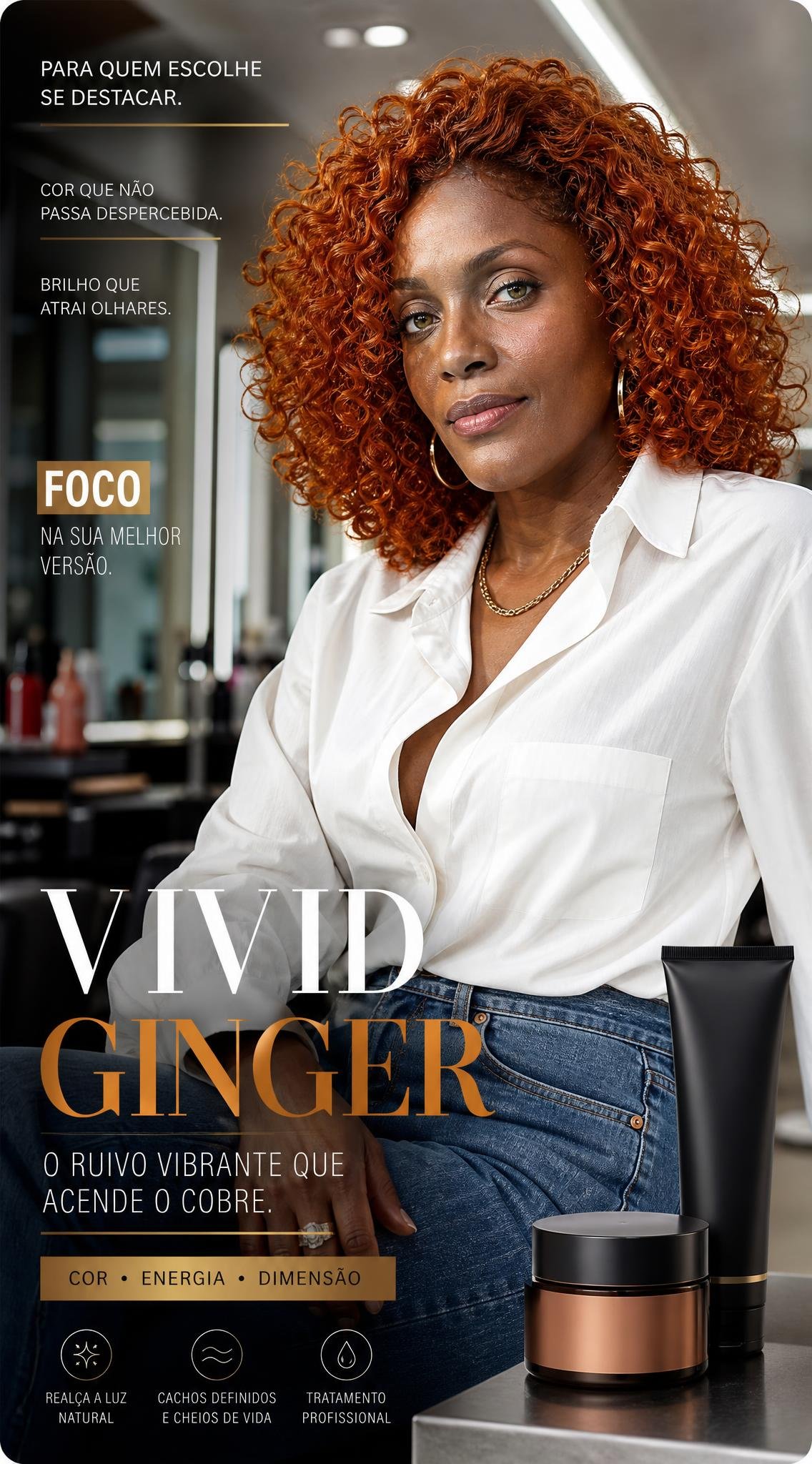 Vivid Ginger: o ruivo vibrante que acende o cobre