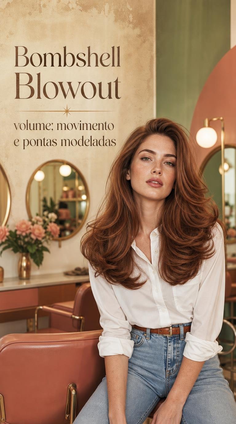Bombshell Blowout: volume, movimento e pontas modeladas