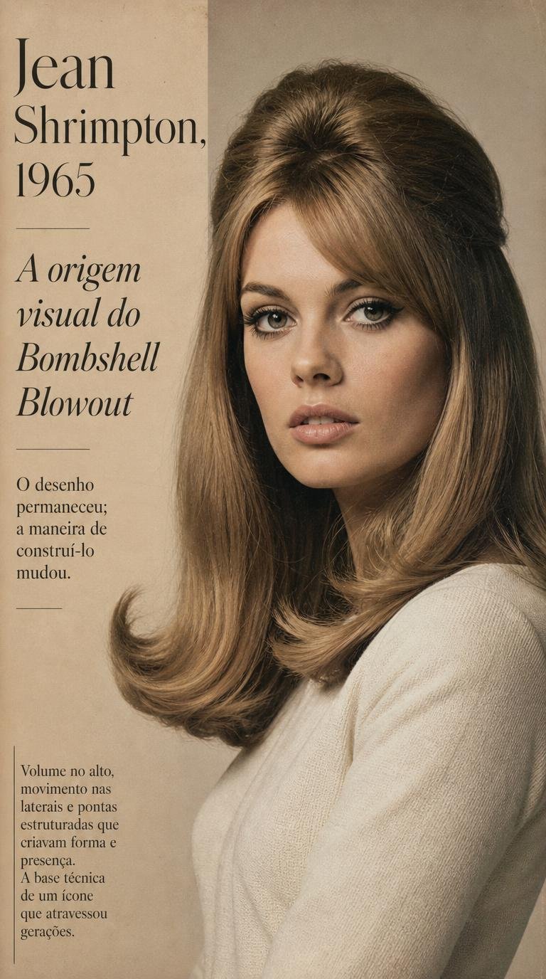 Jean Shrimpton em 1965 com volume inspirado no London Look