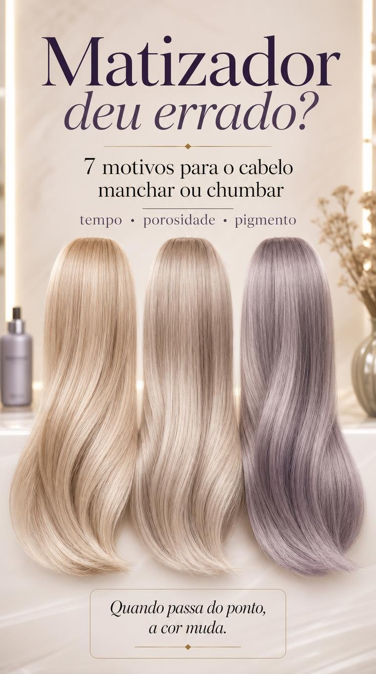 Matizador deu errado? 7 motivos para o cabelo manchar ou chumbar
