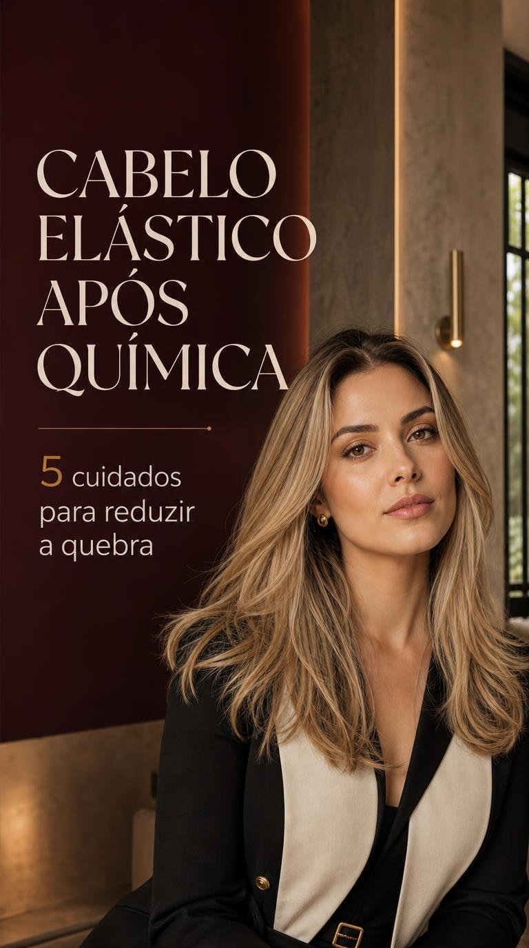Cabelo elástico após química com fios fragilizados e cuidados para reduzir a quebra